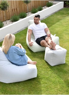 Extreme Lounging Extreme Lounging® - Original B-Box Pouf - Made in UK - Premium Quality Double Stitched Ottoman - UV Protected & Waterproof Stool, Ideal for Indoor & Outdoor Use - 40x40x40cm - Lime  - Image 3
