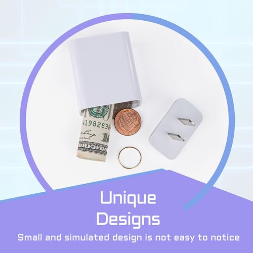 BARGIFTS Plug Storage Realistic Looking Charger with Storage Hiding Places for Valuables Charger Diversion Safe, White - Image 2