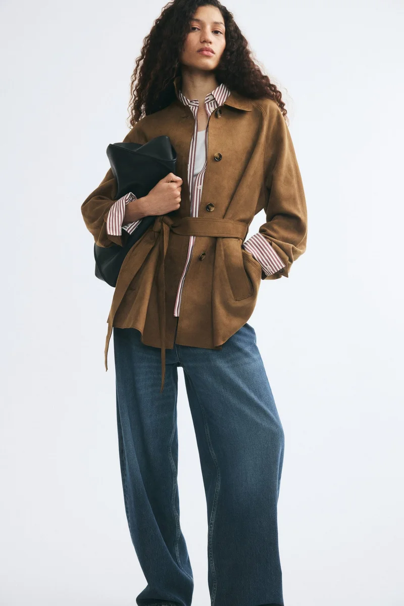 H&M  Short tie-belt coat for Women | Best Price UAE