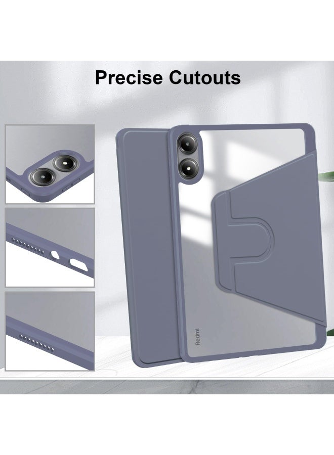إغرين99 for [Redmi Pad Pro 12.1-Inch / Pad 2 Pro 12.1-Inch] [Xiaomi POCO Pad 12.1-Inch] غطاء القضية,حالة حماية اللوح,تصميم دوران أكريليك 360 درجة,إيقاظ / نوم تلقائي,جلد ناعم,أرجواني - Image 4