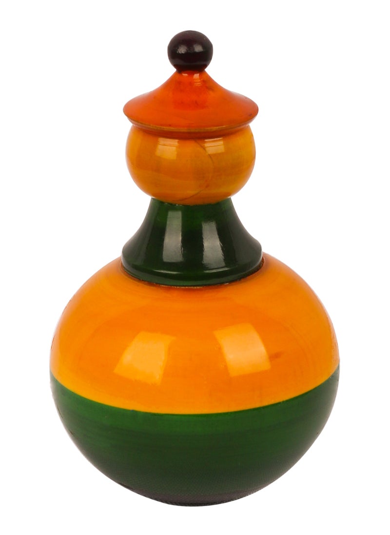 OLYNO Handicrafted Ivory Wooden Crowned Balancing Roly Poly Doll For Developing Curiosity And Fine Motor Skill  - Image 1