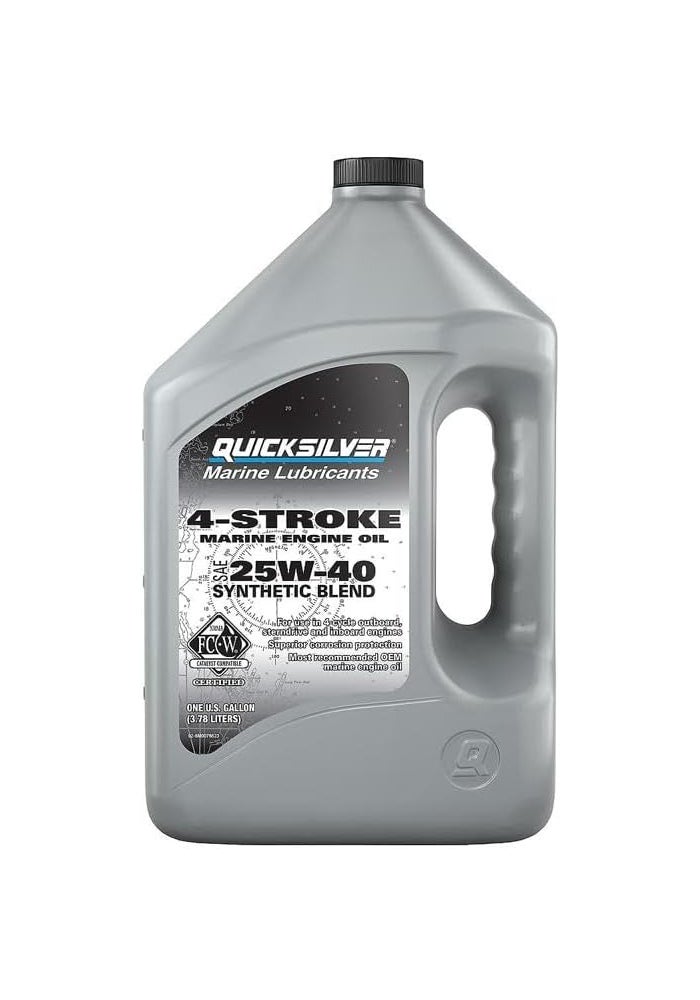 Quicksilver 25W-40 Synthetic Blend Marine Engine Oil - 1 Gallon - Image 1