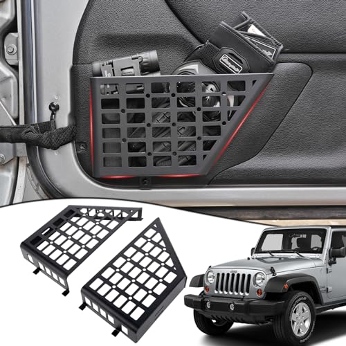 Z8 Metal Front Door Pockets for 2007-2018 Jeep Wrangler JK JKU 2/4 Storage Stainless Steel Door Side Insert Organizer - Image 1