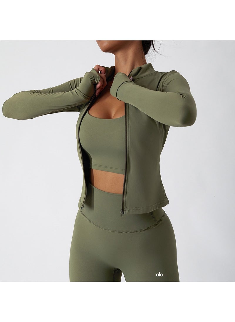 alo - ALO Yoga Sport Jacket for Running, Fitness, Training, Long Sleeve, Fast-Drying, Suitable for Autumn/Winter, Tight-Fitting, Workout, Long Sleeve Training Top - Image 1