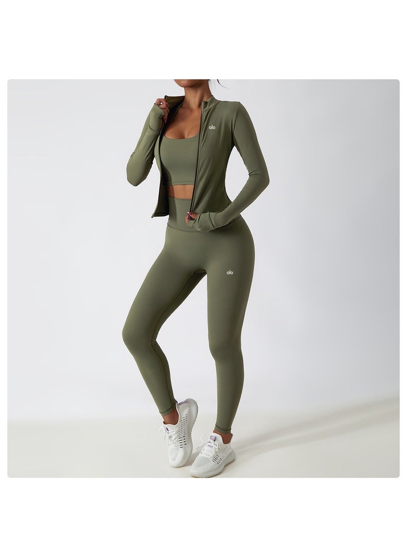alo - ALO Yoga Sport Jacket for Running, Fitness, Training, Long Sleeve, Fast-Drying, Suitable for Autumn/Winter, Tight-Fitting, Workout, Long Sleeve Training Top - Image 1