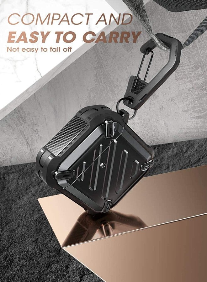 SUPCASE Unicorn Beetle Pro Series Case Designed for Airpods 1 & 2, Full-Body Rugged Protective Case with Carabiner for Apple Airpods 1st & 2nd (Black) - Image 4