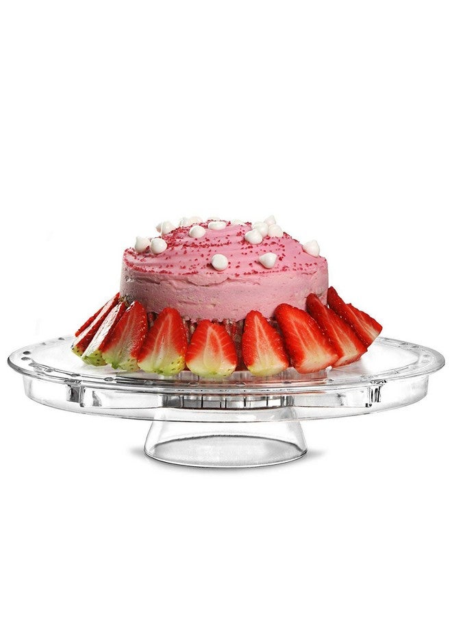 SHREE HANS CREATION 4-in-1 Acrylic Cake Stand With Dome Lid Multifunctional Serving Platter & Cake Plate Cake Holder, Cake Cover Bowl Veggie Punch Desert Tray with Butter Spoon (Breakage Guarantee) - Image 3