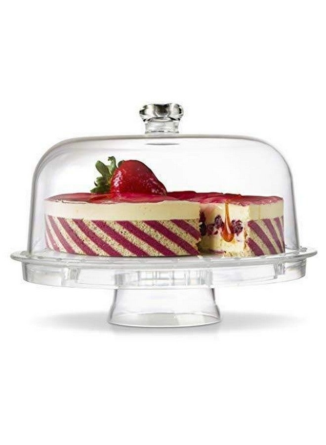 SHREE HANS CREATION 4-in-1 Acrylic Cake Stand With Dome Lid Multifunctional Serving Platter & Cake Plate Cake Holder, Cake Cover Bowl Veggie Punch Desert Tray with Butter Spoon (Breakage Guarantee) - Image 2
