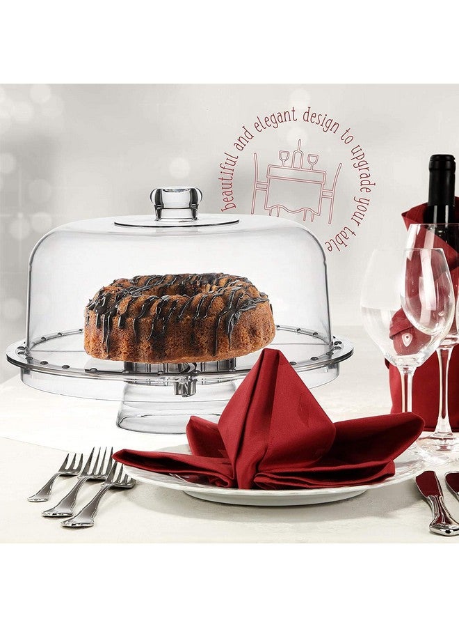 SHREE HANS CREATION 4-in-1 Acrylic Cake Stand With Dome Lid Multifunctional Serving Platter & Cake Plate Cake Holder, Cake Cover Bowl Veggie Punch Desert Tray with Butter Spoon (Breakage Guarantee) - Image 5