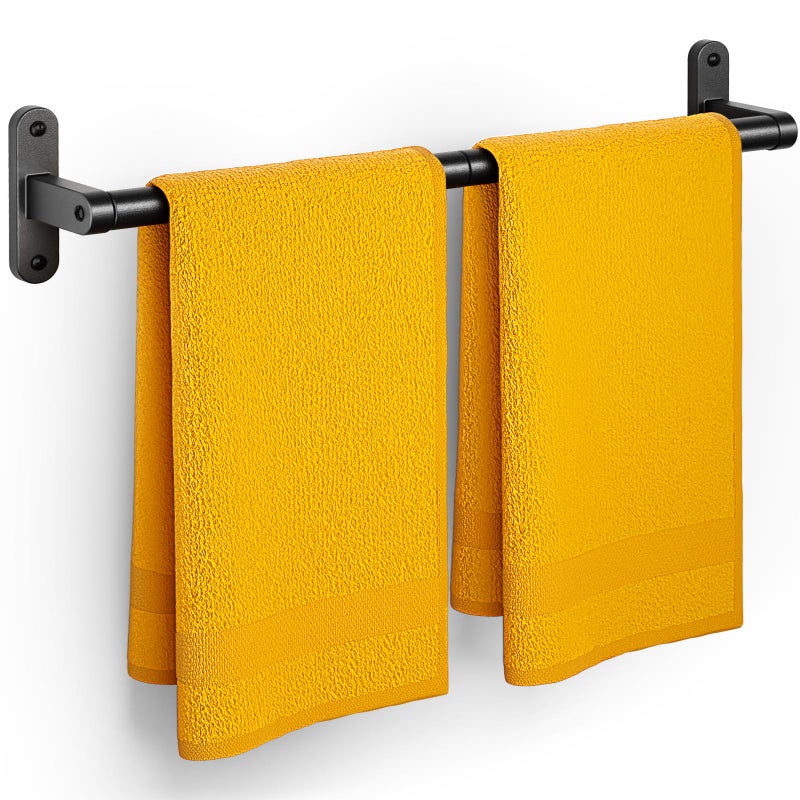 Powools Towel Rack for Bathroom  24 Rustproof Towel Holder Sturdy Towel Bar Wall Mounted SpaceSaving Towel Hanger Bathroom Accessories Home Decor Apparment Essentials Black