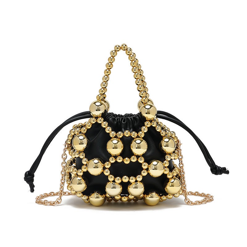 Niche Design Beaded Bag Fashion All-Match Exquisite Hollow Beaded Woven Bag High-End Portable Shoulder Crossbody Bag - Image 2