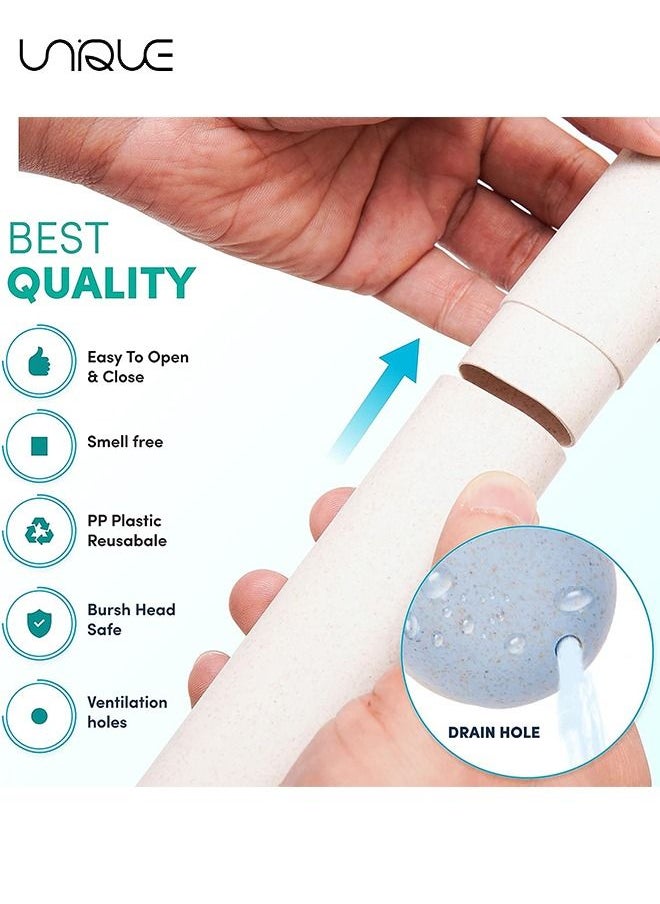 Unique 4-Piece Travel Toothbrush Case, Portable Breathable Plastic Toothbrush Holder for Travel Camping School Home  - Image 4