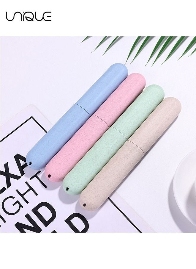 Unique 4-Piece Travel Toothbrush Case, Portable Breathable Plastic Toothbrush Holder for Travel Camping School Home  - Image 2