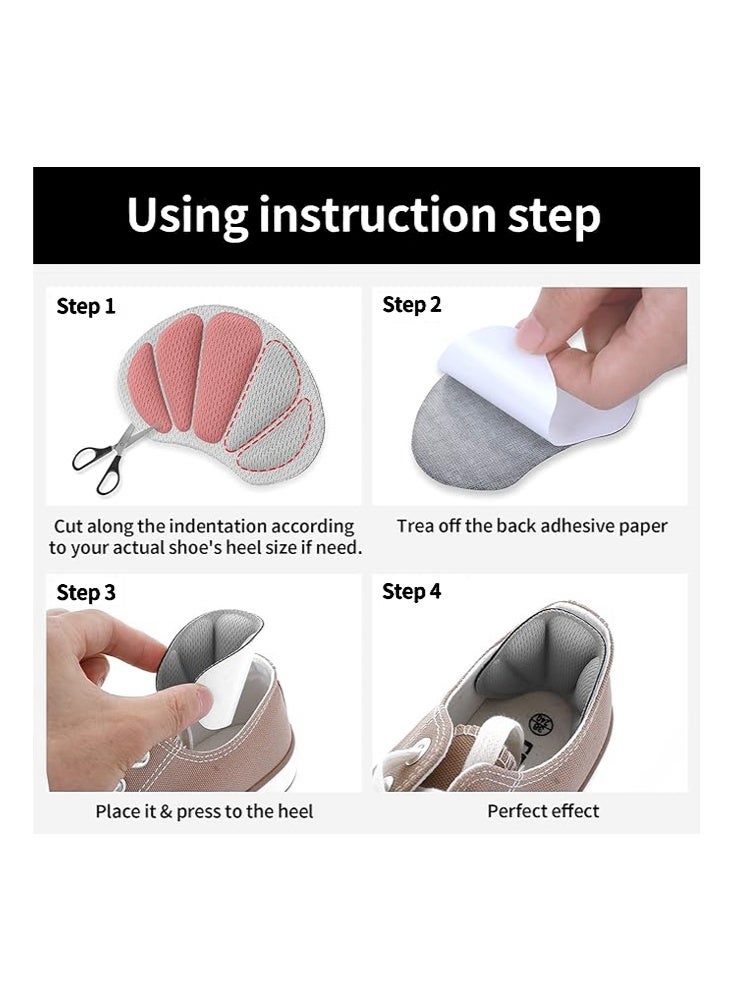 JUE FISH 3 Pairs Heel Cushion Pads for Big Loose Shoes, Self-Adhesive Back of Heel Cushion Inserts, Filler Improved Shoe Fit and Comfort for Sports and Casual Shoes - Image 4