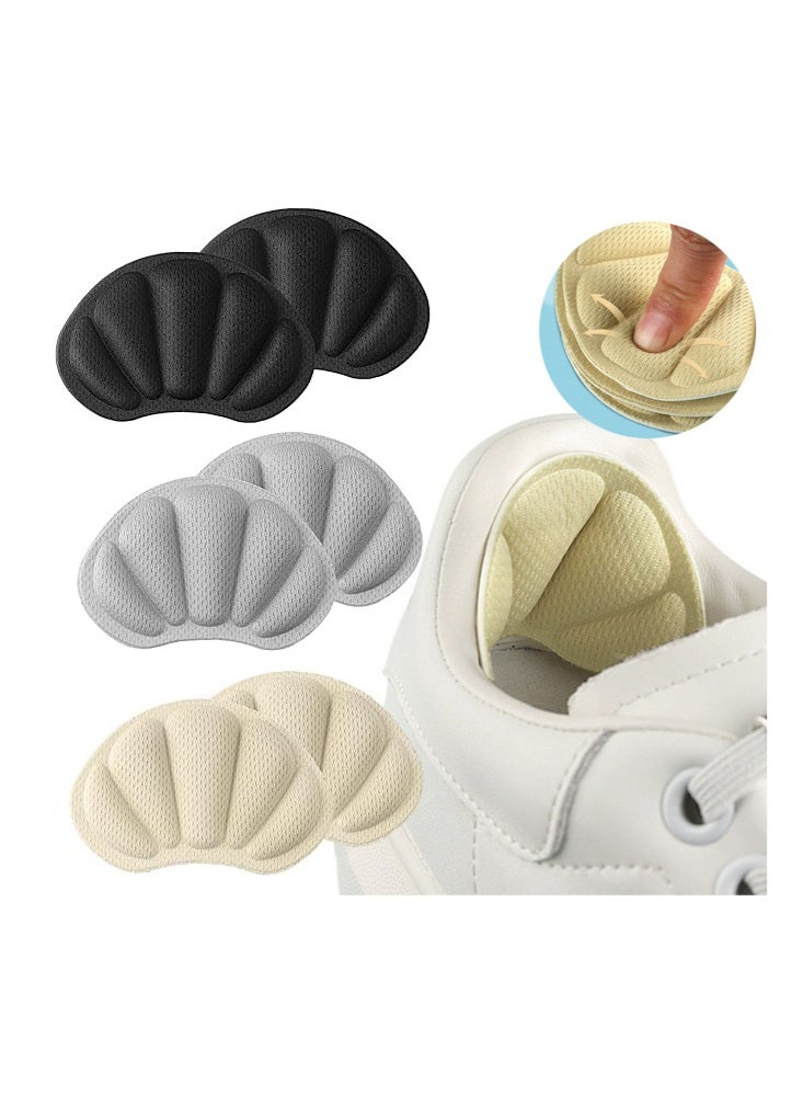 JUE FISH 3 Pairs Heel Cushion Pads for Big Loose Shoes, Self-Adhesive Back of Heel Cushion Inserts, Filler Improved Shoe Fit and Comfort for Sports and Casual Shoes - Image 1