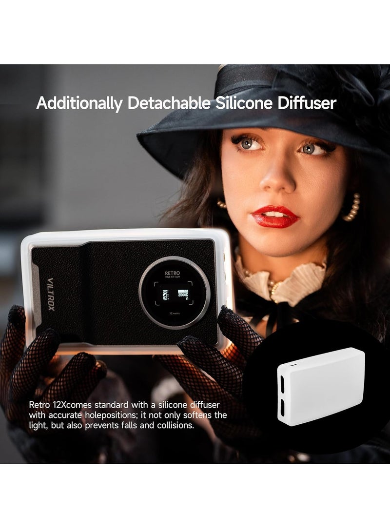 Barakah 12W RGB Camera Light, Portable Photography Lighting, RGB LED Video Light with App Control, Supports Used While Charging, Dimmable Panel Lamp, CRI97+/26 Scenes/2500K-8500K Mini On Camera Light - Image 2