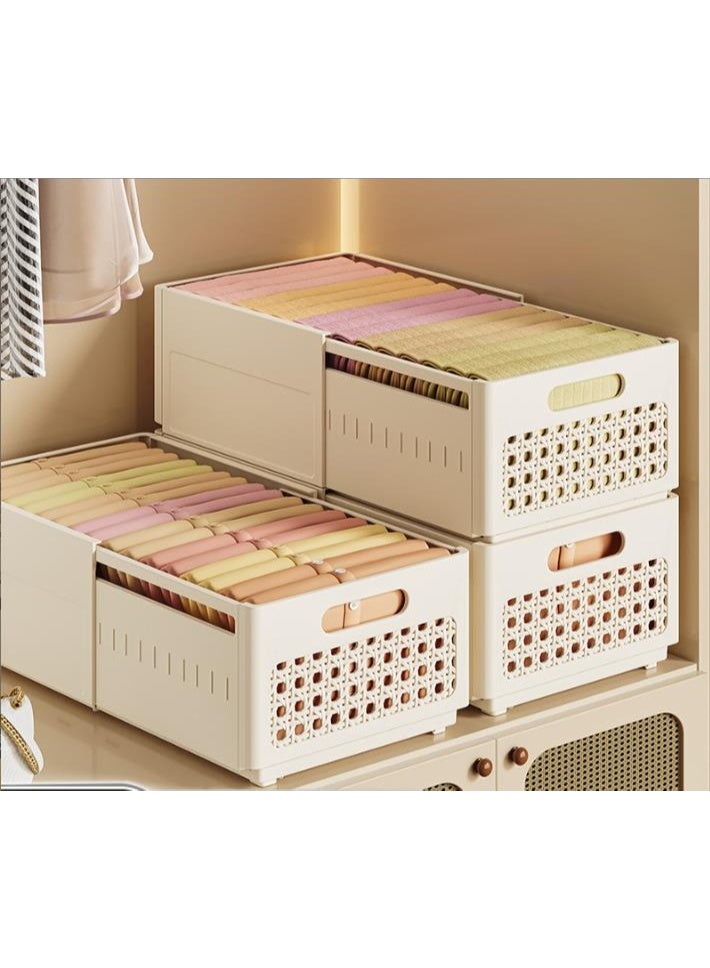 Golden 3 Pack Retractable Storage Box, Stackable Plastic Drawer Storage Box,Multifunctional Organizer and Storage Bins for Kitchen,Refrigerator,Cabinets,Wardrobes,Bathroom,Office(Large) - Image 3