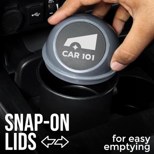 CAR101 Car Dustbin | Plastic Car Dust Bins | Dustbin for CarCar Accessories | Mini Car Trash Can with Lid for Cup Holder |Car Trash Can| Portable Car Trash Box - Matte Black & Nardo Grey - Image 4