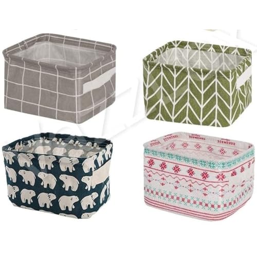 TASMAX Foldable Multipurpose Baskets - Clothes Storage Organizer Box Pack of 4 - Image 1