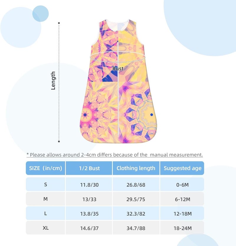 Abstract Background Colorful Kaleidoscope Baby Wearable Blanket Infant Boys Girls Sleeping Bags for Newborn Medium - Image 5