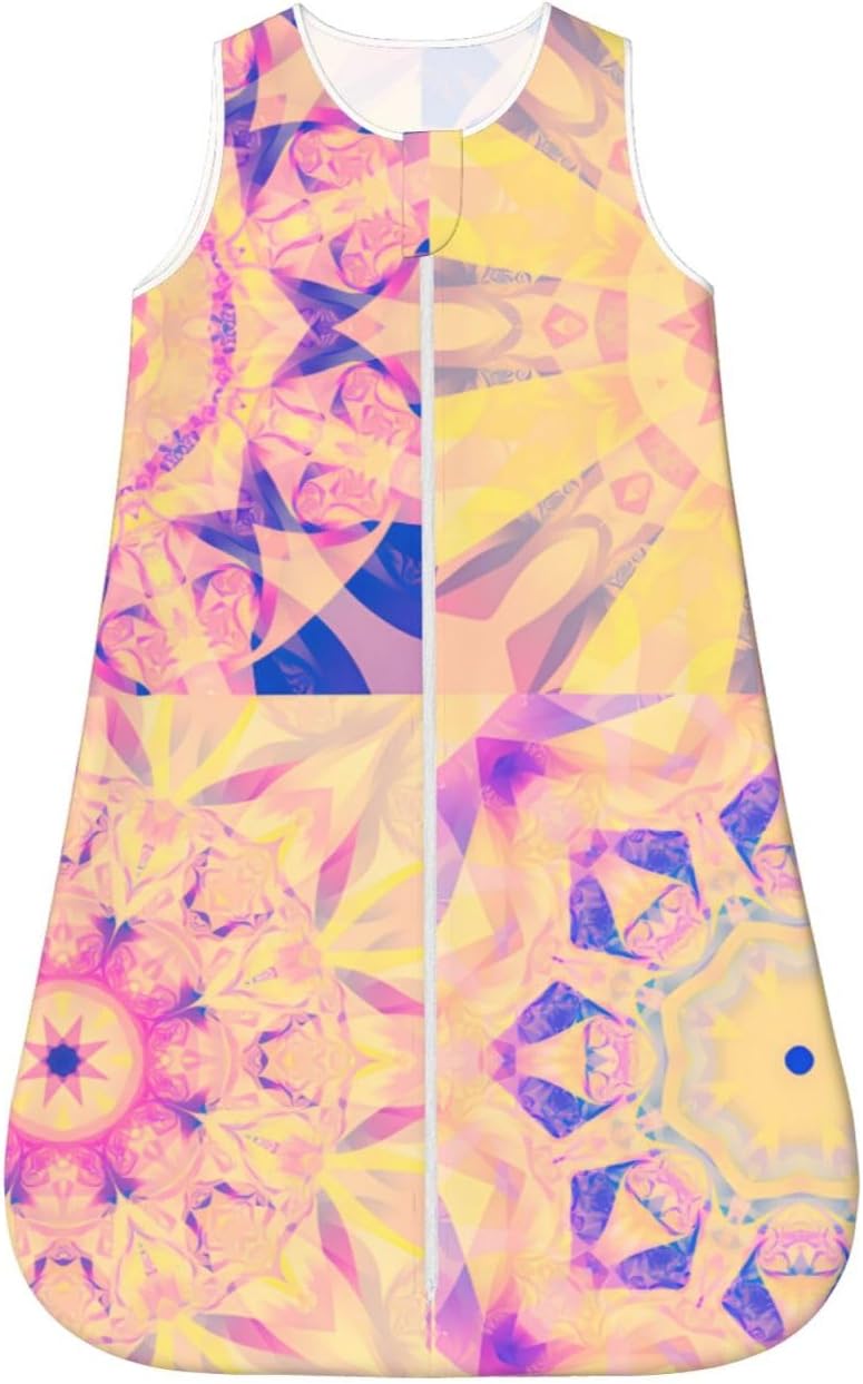 Abstract Background Colorful Kaleidoscope Baby Wearable Blanket Infant Boys Girls Sleeping Bags for Newborn Medium - Image 1
