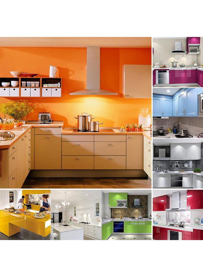 Waterproof Decorative Film Sticker Self-adhesive Wallpaper for Kitchen Furniture Red 200 x 60cm - Image 2