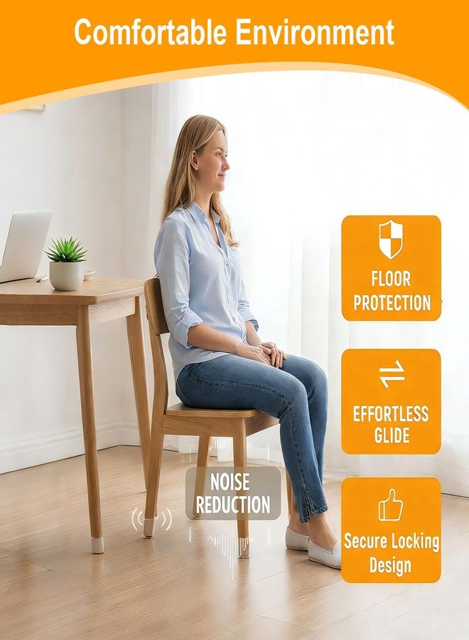 Ansible 24 pcs Square Extra Large Chair Leg Floor Protectors, Furniture Felt Pads Silicone Covers caps for Chairs,Chair Leg Protectors for Hardwood Floors (X-Large fit:1-5/8'' to 2.2'') - Image 3