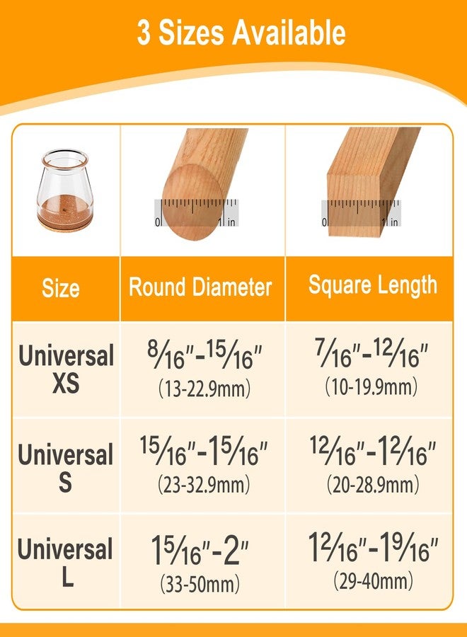 Ansible 24 pcs Square Extra Large Chair Leg Floor Protectors, Furniture Felt Pads Silicone Covers caps for Chairs,Chair Leg Protectors for Hardwood Floors (X-Large fit:1-5/8'' to 2.2'') - Image 5