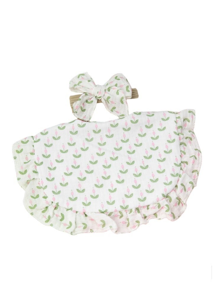 Bambimici Bella Baby Bib Set For Babies Flower Printed White - Image 2