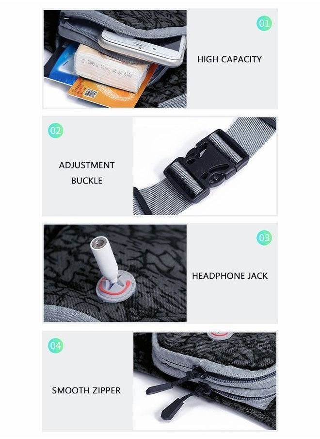 MIXDE - Running Waist Belt Bag with Water Bottle Smart Phone Holder Elastic Strap for Fitness Jogging Hiking Travel - Image 1