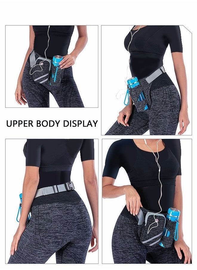 MIXDE - Running Waist Belt Bag with Water Bottle Smart Phone Holder Elastic Strap for Fitness Jogging Hiking Travel - Image 1