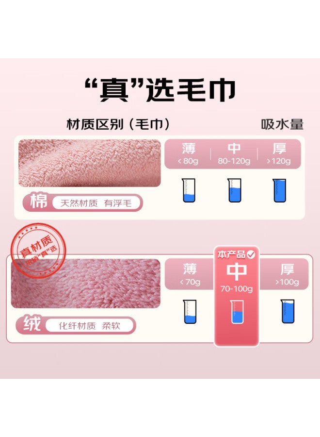 Hoyo Snow Velvet Antibacterial Towel For Bathing And Face Washing, Men And Women Quick-drying Towel Light Pink 35*75cm - Image 1