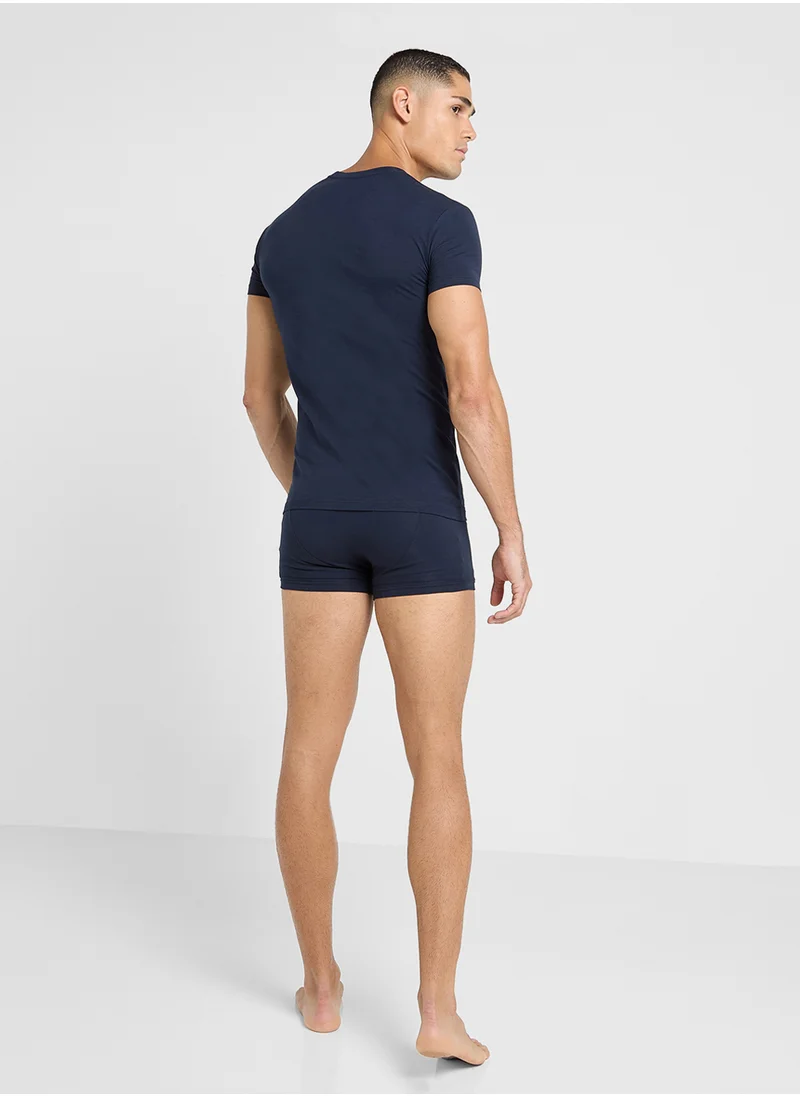 EMPORIO ARMANI Logo Crew Neck T-Shirt & Trunks Set