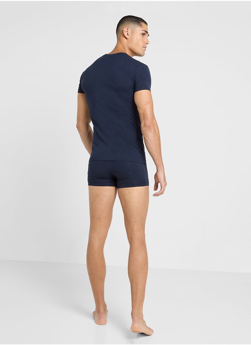 EMPORIO ARMANI Logo Crew Neck T-Shirt & Trunks Set  - Image 2