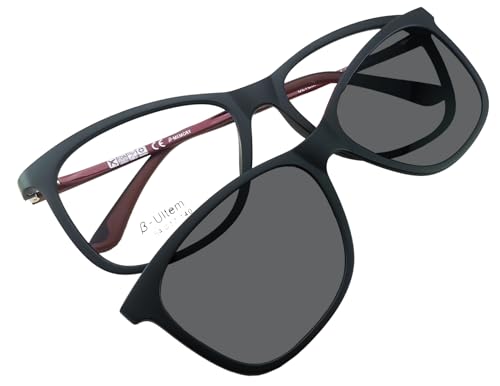 Circleperson Clip on Sunglasses 2 in 1 Magnetic glasses Polarized for Men Women (Black/plum) - Image 4