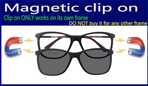 Circleperson Clip on Sunglasses 2 in 1 Magnetic glasses Polarized for Men Women (Black/plum) - Image 2