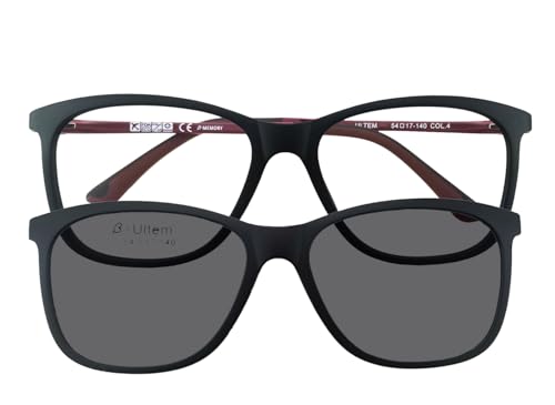 Circleperson Clip on Sunglasses 2 in 1 Magnetic glasses Polarized for Men Women (Black/plum) - Image 3