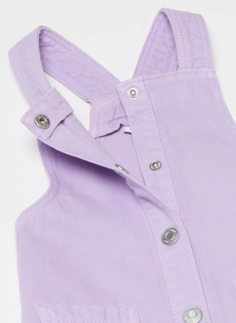 او في اس Denim pinafore with pockets