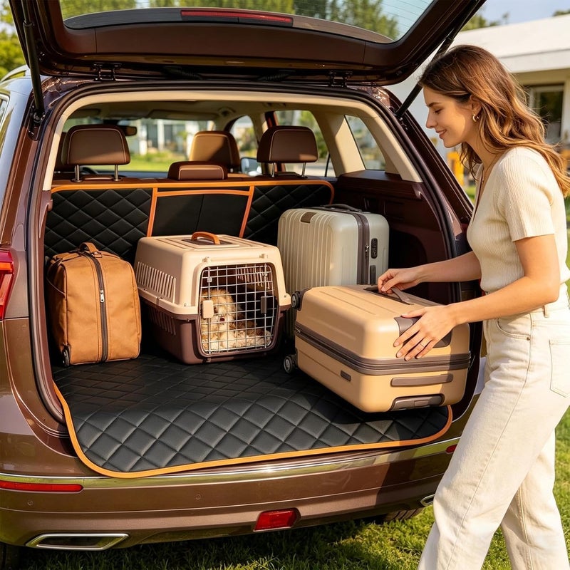 Cargo Liner, Heavy Duty, 169x175cm, Waterproof Dog Cargo Cover, Nonslip Dog Seat Cover with Bumpēr Flap Protector, Anti Slip, for Sedan, SUVs, Car, Automotive, Trucks, Travel - Image 2