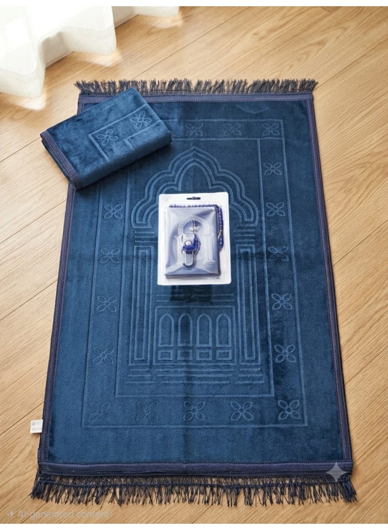Comfortable  Prayer Mat Set with Tasbih Prayer Beads ,COUNTER AND TRAVEL MAT