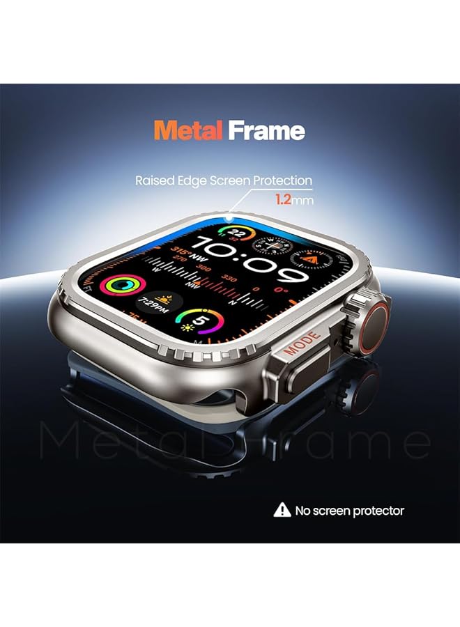 erorex Metal Bumper Case For Watch Series 9 8 7 45Mm Protector Rugged Bumper 45 Mm With Back Cover Raised Edge Screen Protection Titanium Original - Image 4