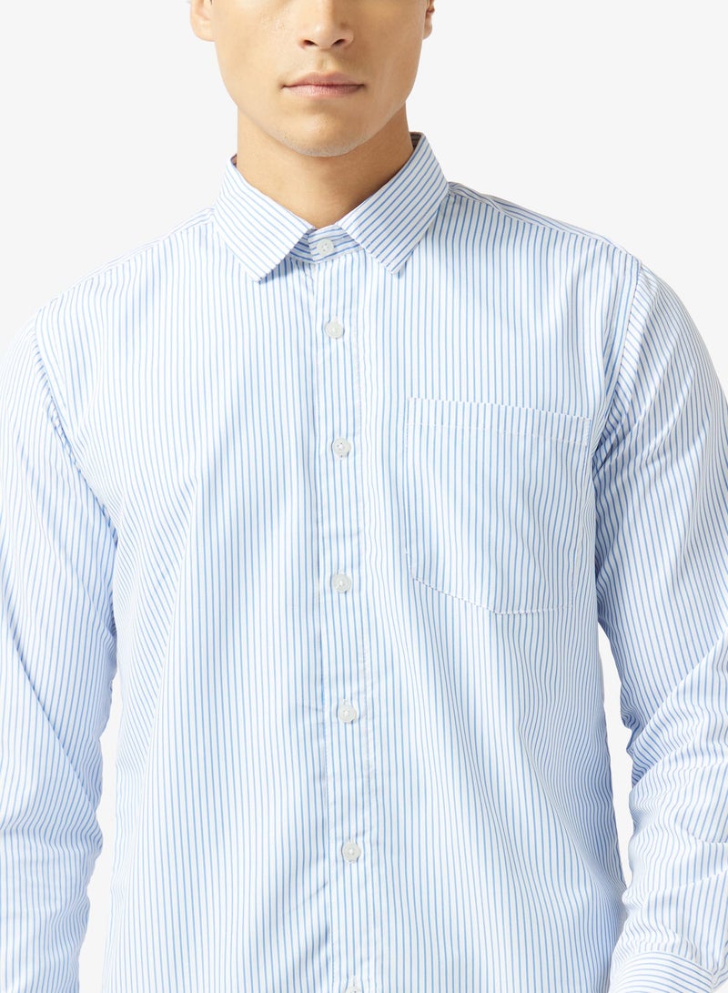 Robert Wood Mens Shirt Thick Stripe Formal Shirt - Image 3