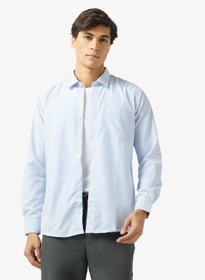 Robert Wood Mens Shirt Thick Stripe Formal Shirt - Image 1