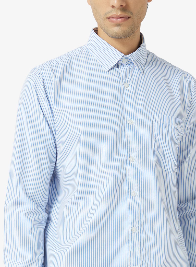 Robert Wood Mens Shirt Thick Stripe Formal Shirt - Image 5