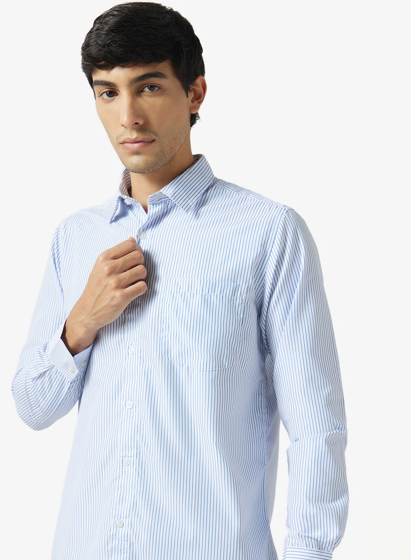 Robert Wood Mens Shirt Thick Stripe Formal Shirt - Image 4
