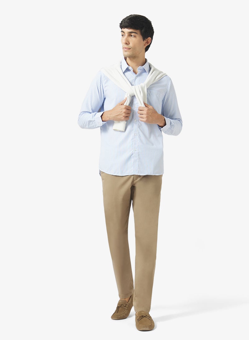 Robert Wood Mens Shirt Thick Stripe Formal Shirt - Image 1
