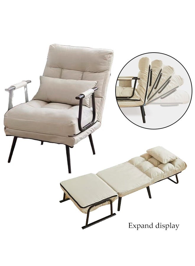 Spides Multi-Function Folding Convertible Sofa Bed Comfy Breathable Sleeper Chair with 5 Angle Adjustable Backrest 3-in-1 Convertable Single Sofa Couch Bed Chair Trifold Chaise Lounge Couch Portable Fold Out Chair Bed for Living Room, Bedroom, Apartment， Small Space - Image 1