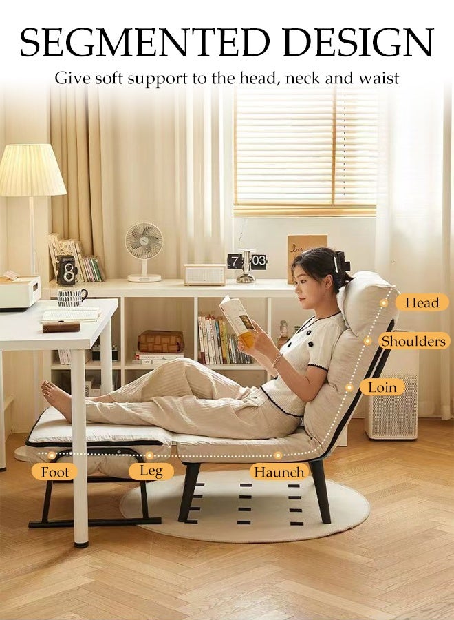 Spides Multi-Function Folding Convertible Sofa Bed Comfy Breathable Sleeper Chair with 5 Angle Adjustable Backrest 3-in-1 Convertable Single Sofa Couch Bed Chair Trifold Chaise Lounge Couch Portable Fold Out Chair Bed for Living Room, Bedroom, Apartment， Small Space - Image 2