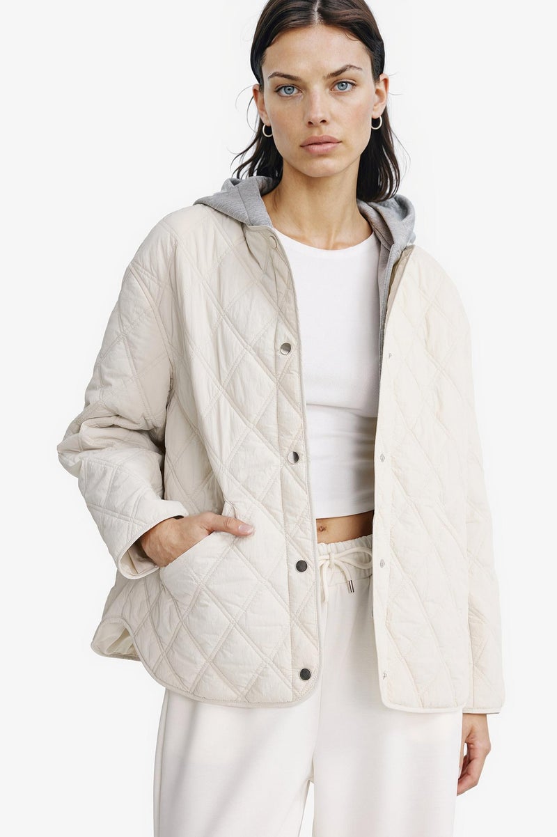 DeFacto Beige Woman Waterproof Double Sided Regular Fit Quilted Jacket Casual - Image 1