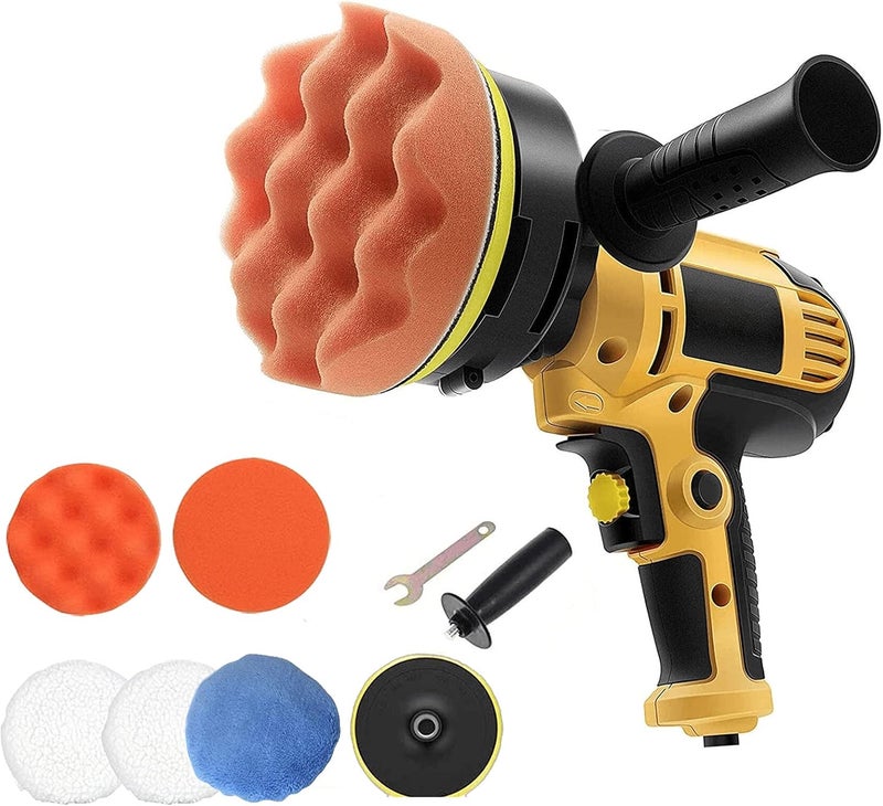 WEMART Polishing Machine Kit, 700W Buffer Polisher With Detachable Polishing Pad, Home Diy Waxing Polishing Sponge Pads Kit For Car Sanding Polishing Waxing Sealing Glaze - 600-3713Rpm - Image 1